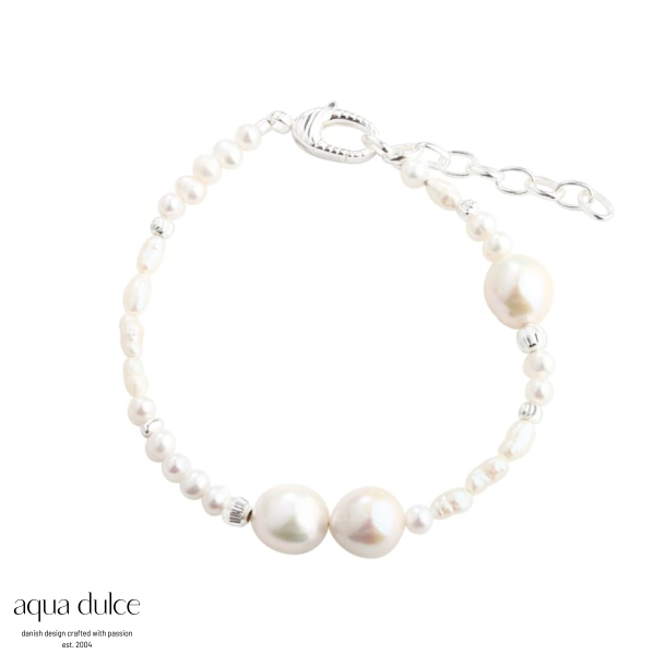 LINE PEARL BRACELET | SILVER