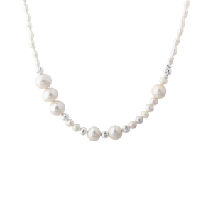 LINE PEARL NECKLACE  | SILVER