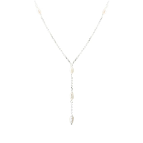 LUNELLA PEARL Y-NECKLACE | SILVER