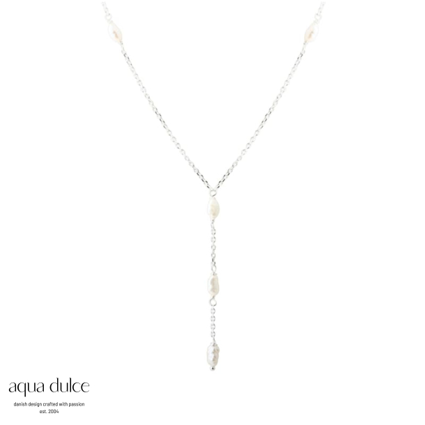 LUNELLA PEARL Y-NECKLACE | SILVER