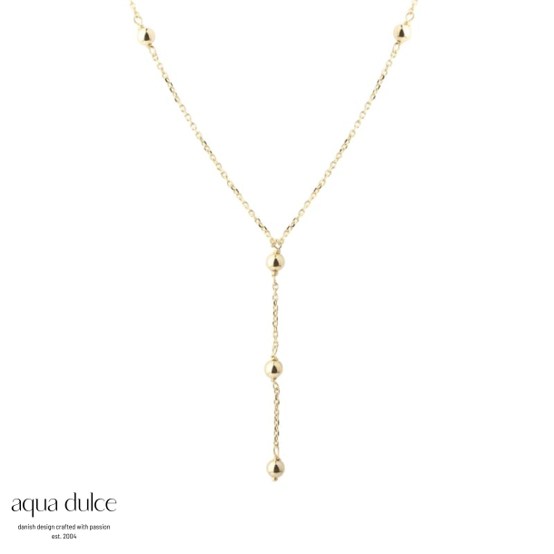 LUNELLA BALL Y-NECKLACE | GOLDEN