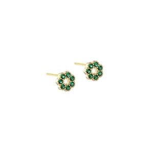 VERDE FLOWER EARSTUD | GOLDEN