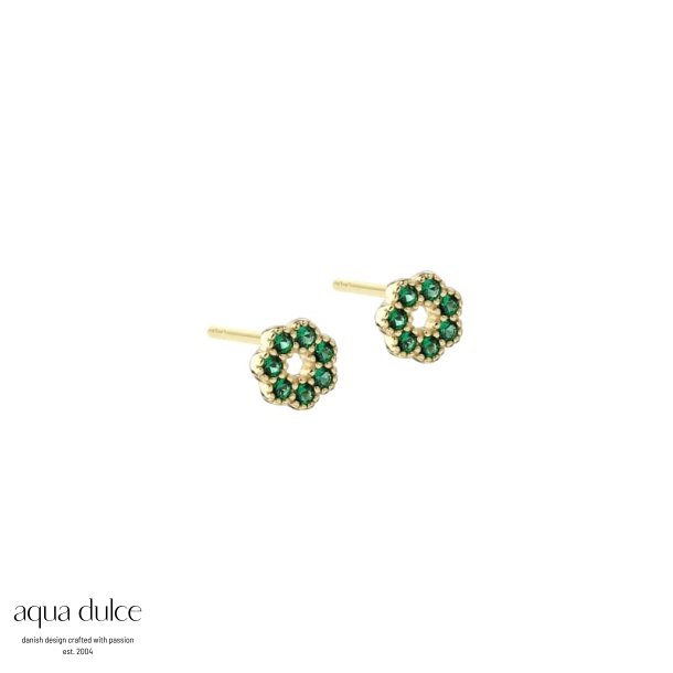VERDE FLOWER EARSTUD | GOLDEN