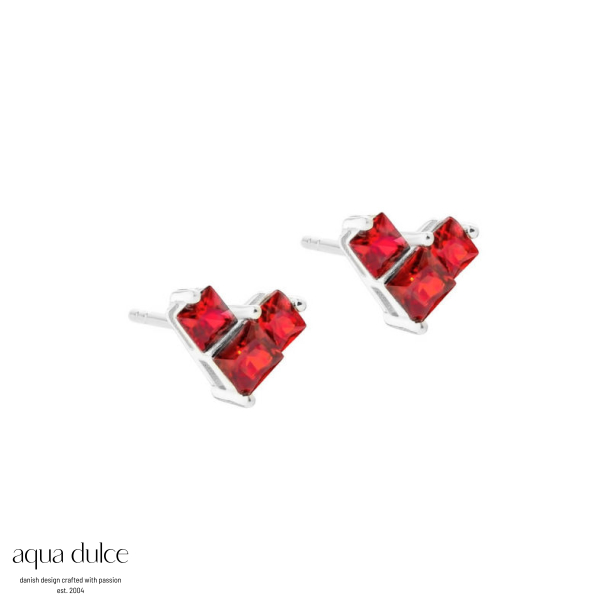 *KARA HEART RED | SILVER