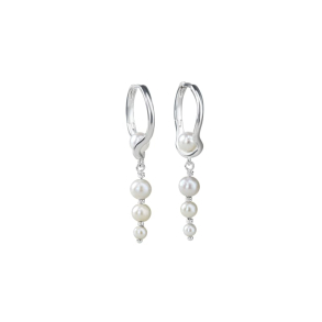 PEARL SELA HOOP LONG  | SILVER