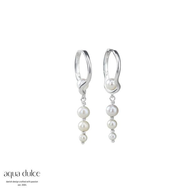 PEARL SELA HOOP LONG  | SILVER