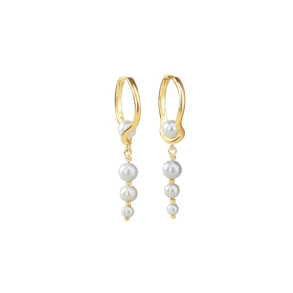 PEARL SELA HOOP LONG  | GOLDEN