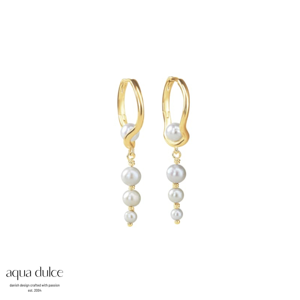 PEARL SELA HOOP LONG  | GOLDEN