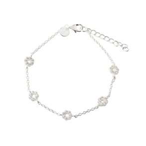 LUMI FLOWER CLEAR BRACELET | SILVER