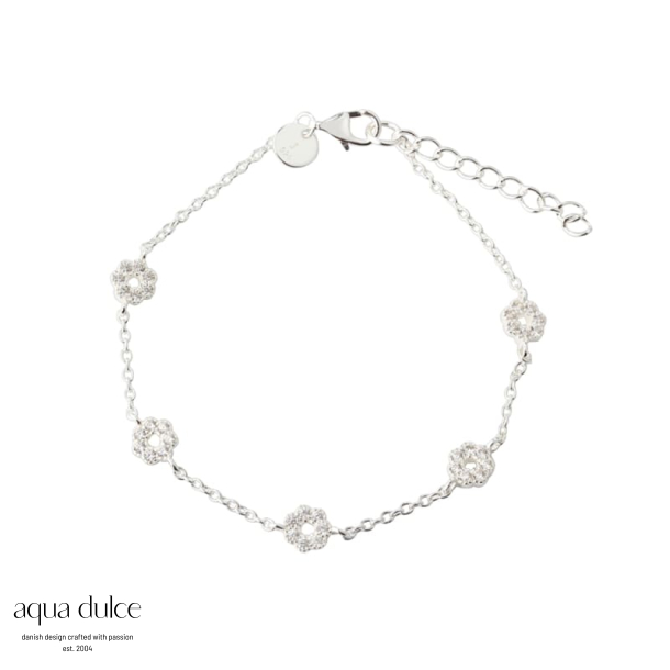 LUMI FLOWER CLEAR BRACELET | SILVER