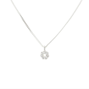LUMI FLOWER CLEAR NECKLACE  | SILVER