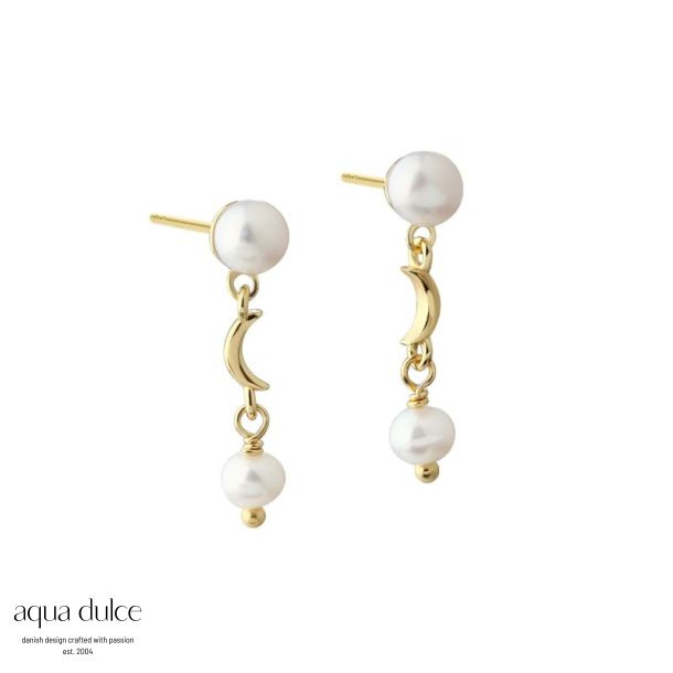 PEARL MOON EARSTUD  | GOLDEN