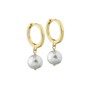 WHISPER PEARL HOOP | GOLDEN