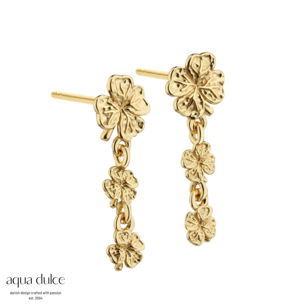 CLOVER LONG EARSTUD | GOLDEN