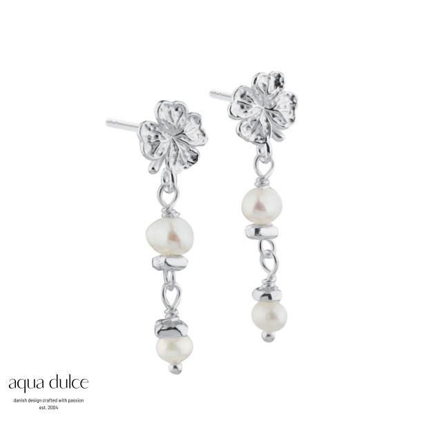 CLOVER PEARL EARSTUD | SILVER