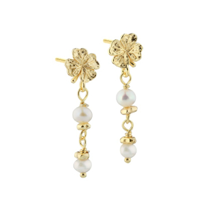 CLOVER PEARL EARSTUD | GOLDEN