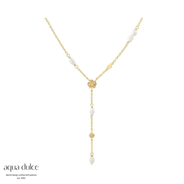 CLOVER Y-NECKLACE | GOLDEN