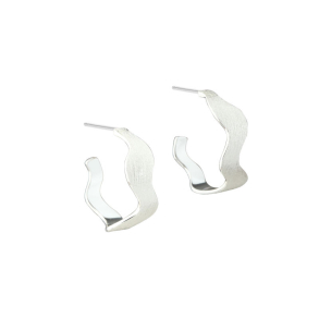 DREAMLIT WAVY HOOP 14 MM. | SILVER