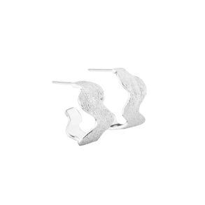 DREAMLIT WAVY HOOP 14 MM. | SILVER