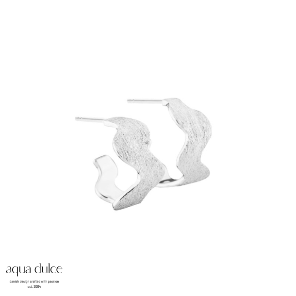 DREAMLIT WAVY HOOP 14 MM. | SILVER