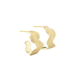 DREAMLIT WAVY HOOP 14 MM. | GOLDEN