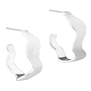 DREAMLIT WAVY HOOP 18 MM.  | SILVER