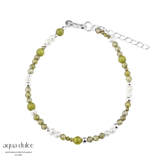 AYA OLIVE BRACELET | SILVER