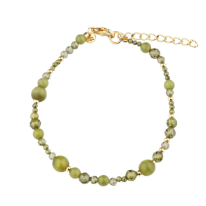 AYA OLIVE STONE BRACELET | GOLDEN