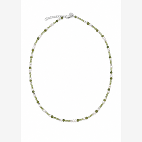 AYA OLIVE NECKLACE | SILVER
