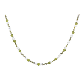 AYA OLIVE NECKLACE | SILVER