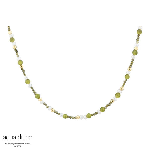 AYA OLIVE NECKLACE | GOLDEN