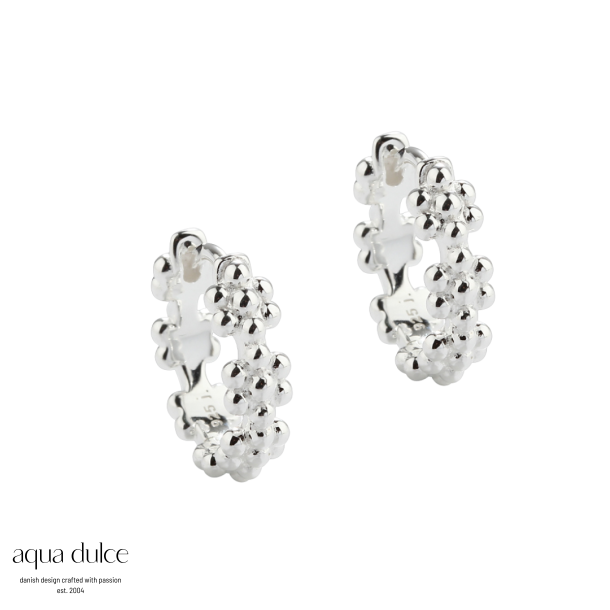 LOTS OF FLOWERS HOOP SMALL | SILVER