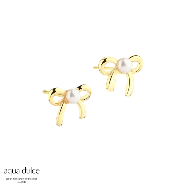 SIMPLE BOW PEARL | GOLDEN
