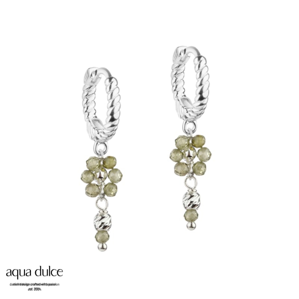 *DAISY OLIVE HOOP 12 MM.  | SILVER