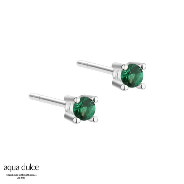 MINI KAYA GREEN EARSTUD | SILVER