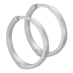 Maddie, 20 mm. creoler i sandblst sterling slv med klikls