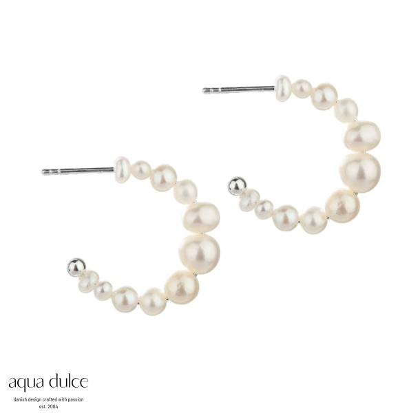 PRETTY PEARL HOOP | SILVER