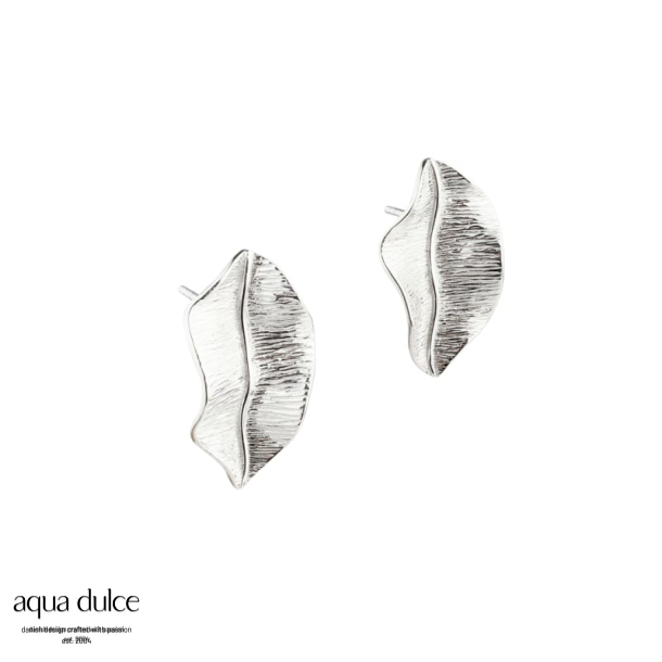 *CHERRY LEAF BIG EARSTUD | SILVER