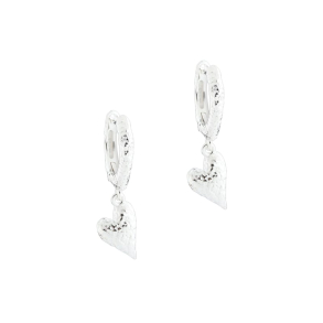 LOVE ME HOOP WITH HEART | SILVER