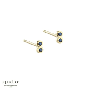 TINY BLUE, restikker i forgyldt sterling slv med 2 sm bl zirkonia.