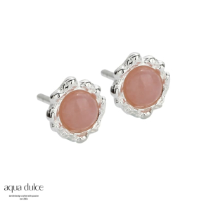 OPAL STUD, restikker i sterling slv med 6 mm. pink opal.