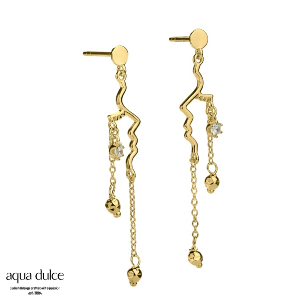 LADY, restikker i forgyldt sterling slv med kvinde ansigt, kder og klare zirkonia.