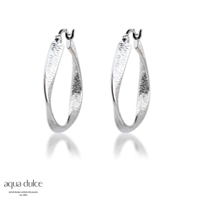 *TWISTED LINES HOOP | SILVER