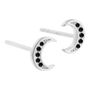 BLACK MOON EARSTUDS | SILVER