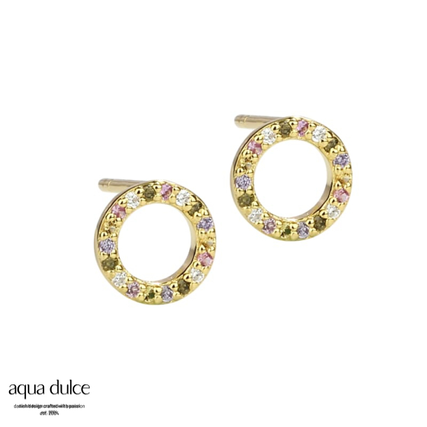 PASTEL CIRCLE EARSTUD | GOLDEN