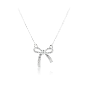 ELEGANT BOW NECKLACE | SILVER