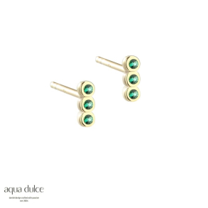 PETITE GREEN, restikker i forgyldt sterling slv med 3 sm grnne zirkonia.