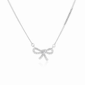BOW TIE NECKLACE | SILVER