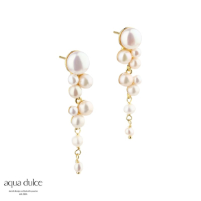 BUBBELS LONG EARSTUD | GOLDEN