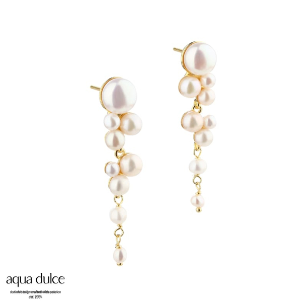 BUBBELS LONG EARSTUD | GOLDEN